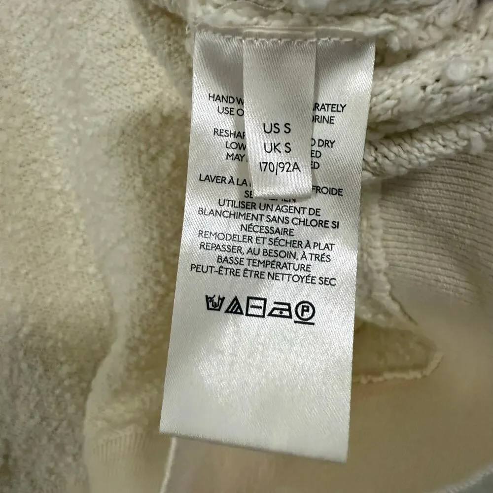 Free People Women's Cream Textured Oversized Bishop Sleeve Sweater Size Small